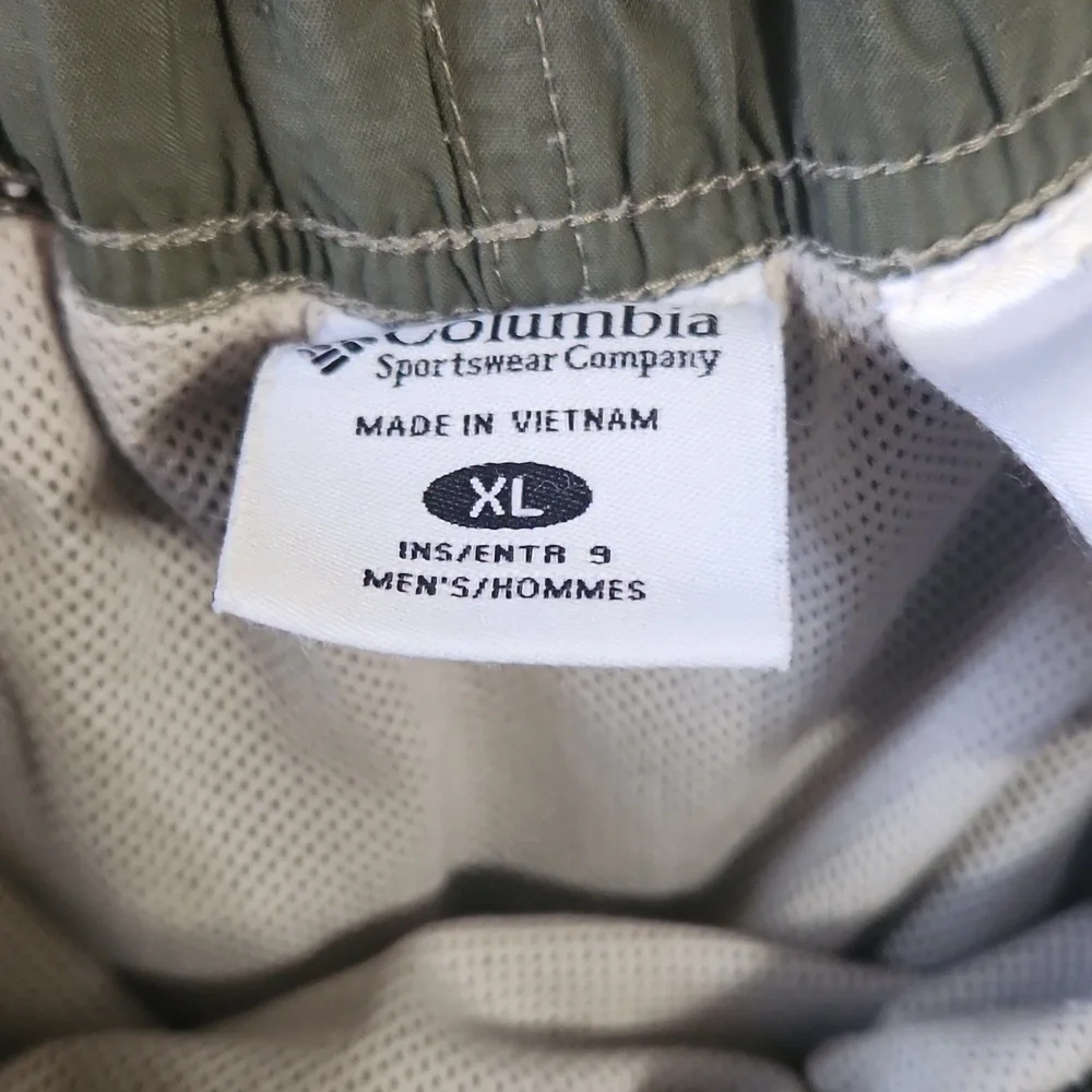 Columbia Packable Nylon Hiking Fishing Swimshorts Olive Green Size Xl